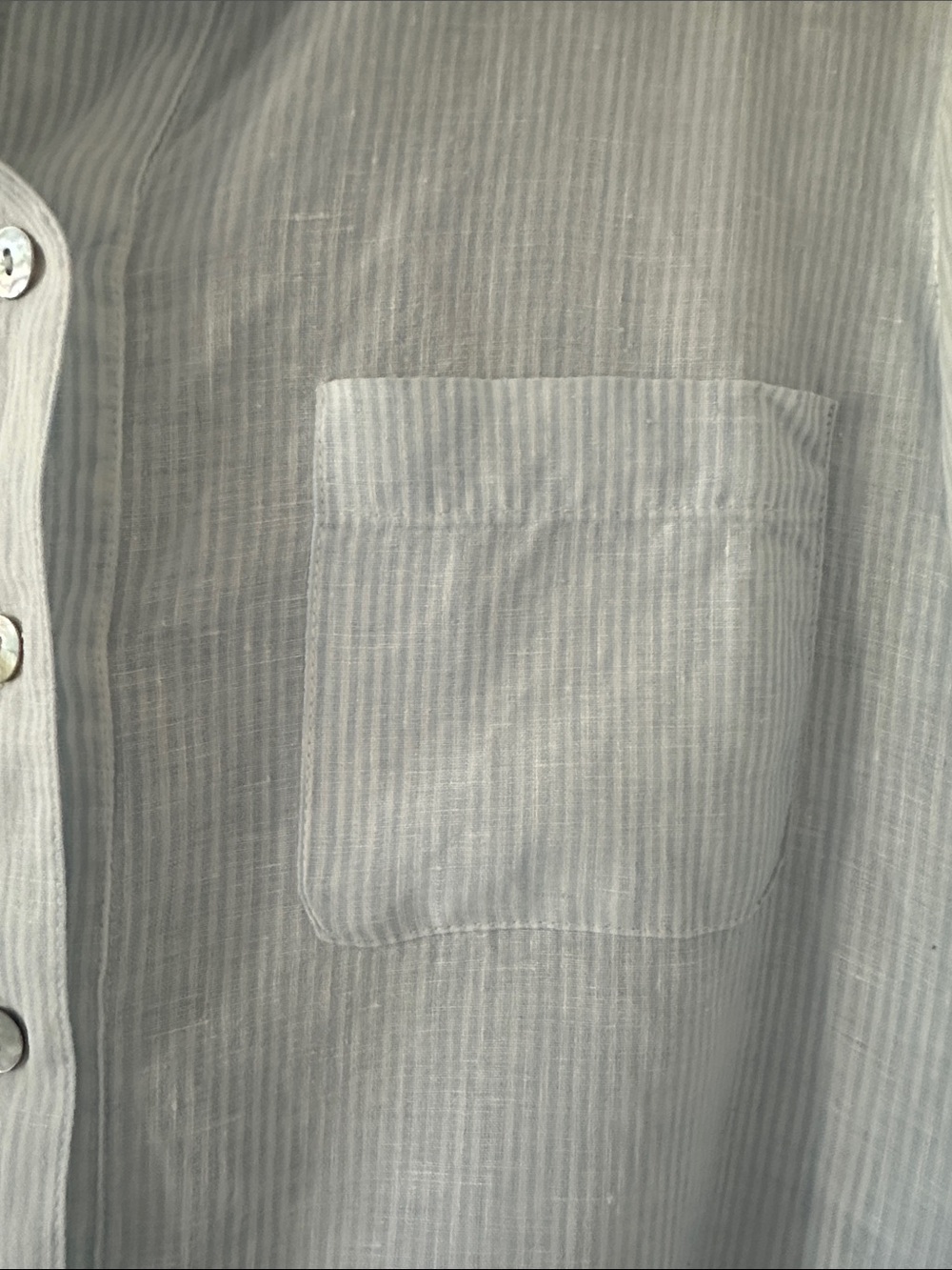Sara Campbell The Daniella Long Linen Tunic Top Light Blue Stripe Sz Medium Chic - Picture 5 of 12